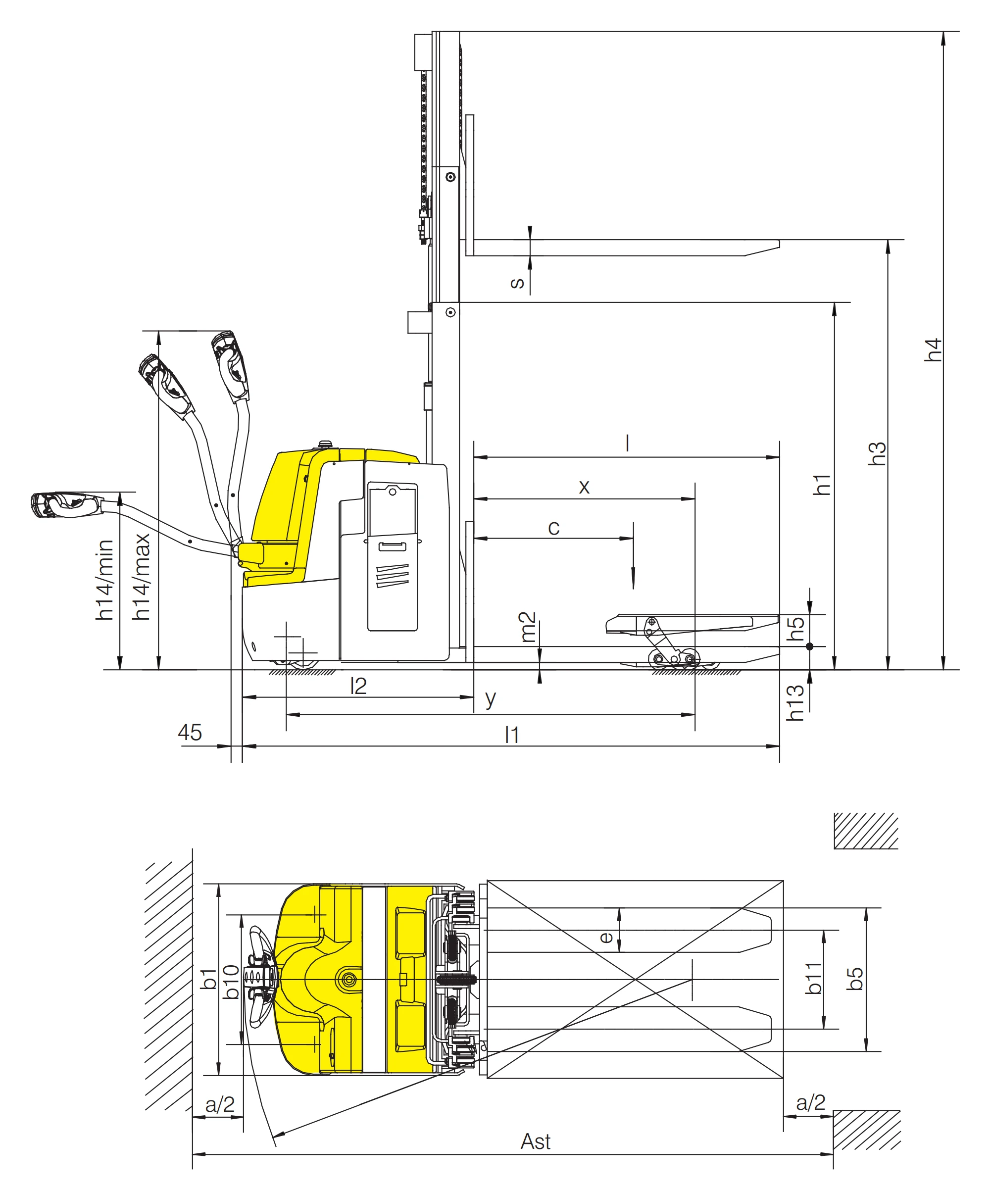 Transpaletë elektrike EPV20-I/EPV20LD-I me lartësi ngritjeje 800–2500 mm