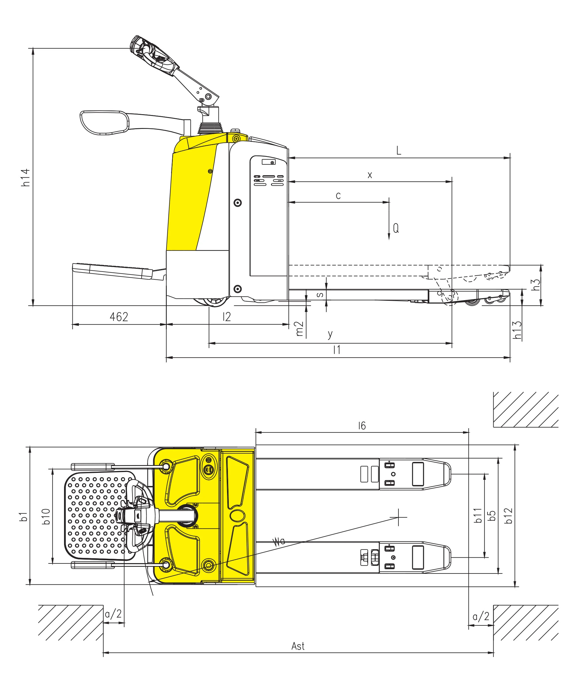 Transpaletë elektrike EPV20-P/EPV25-P për magazina të mëdha