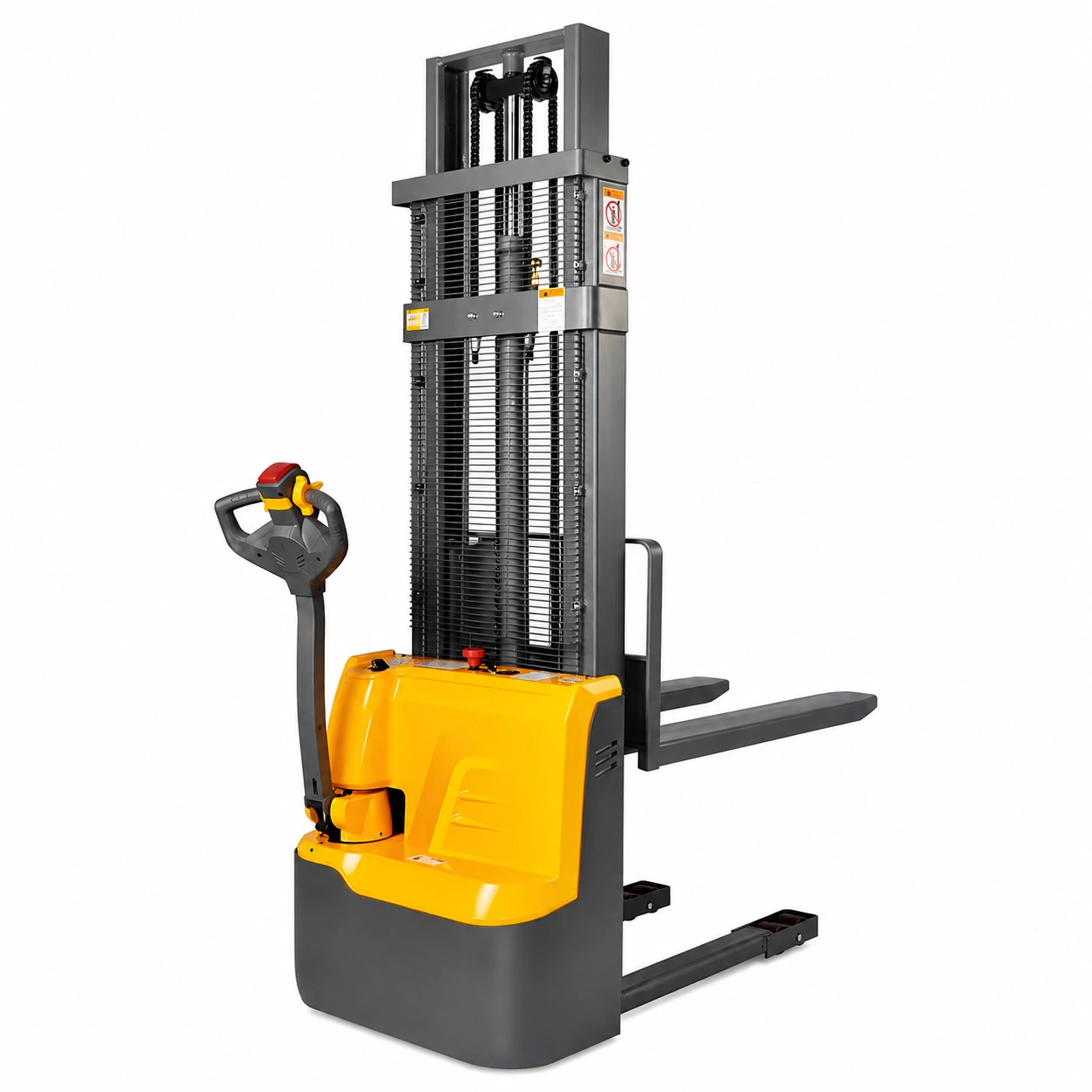 Stivues elektrik me komandim nga toka (EVV10B/EVV12B/EVV15B), 1000-1500 kg, 1600-3500 mm