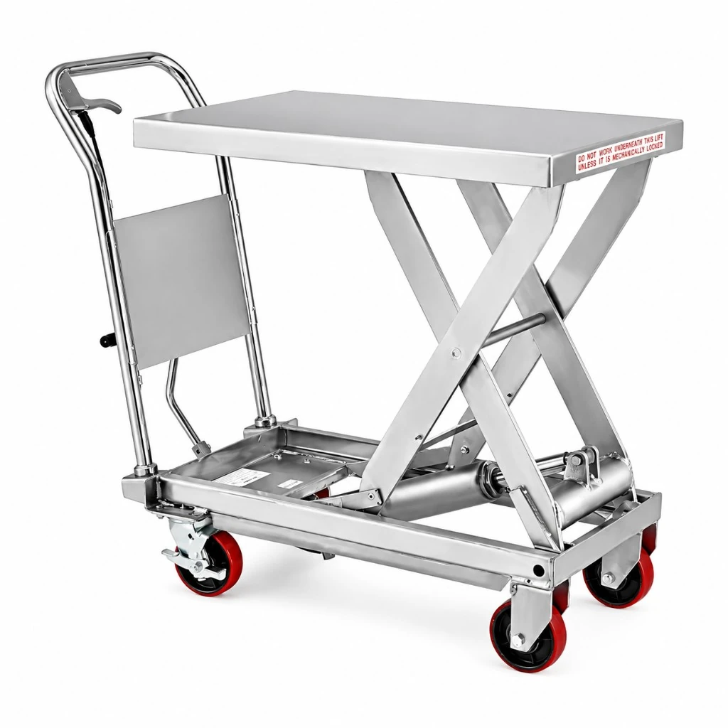 Tavolinë ngritëse e lëvizshme prej çeliku inox (MPS300S) 300 kg
