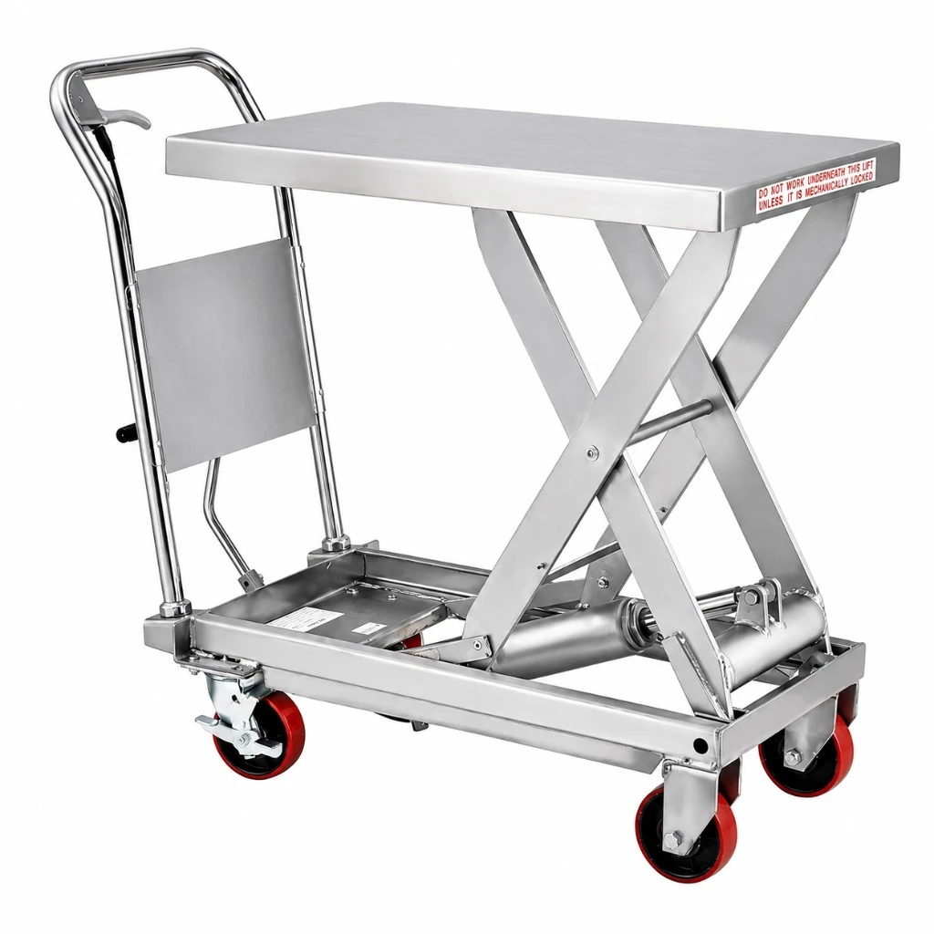 Tavolinë ngritëse e lëvizshme prej çeliku inox (MPS500S), 500 kg
