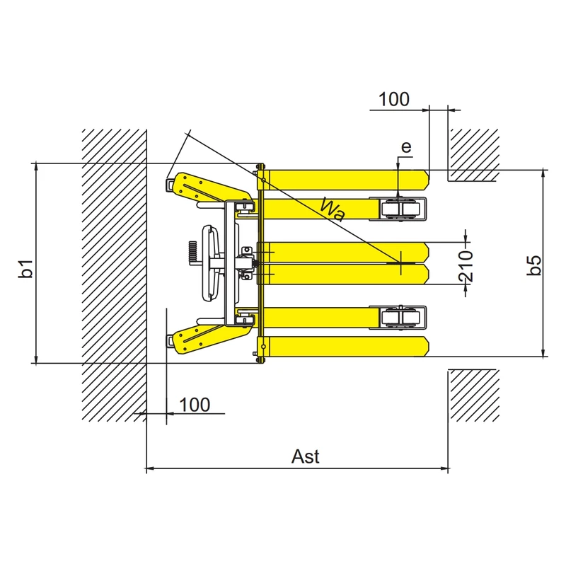 Stivues manual RVV-PV 1000–1500 kg me pirunj të rregullueshëm