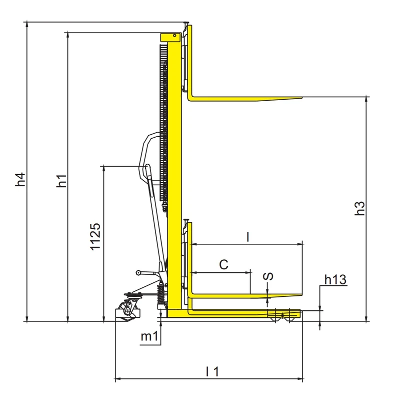 Pirunët e rregullueshëm të stivuesit manual RVV-DSV