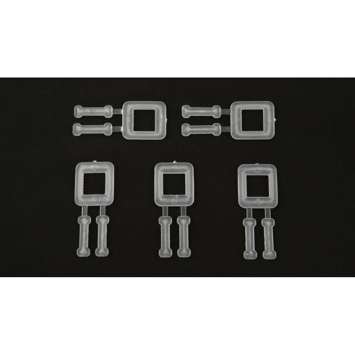 Kapëse plastike të bardha BUCKLES-5P për mbylljen e shiritave PP 12 mm