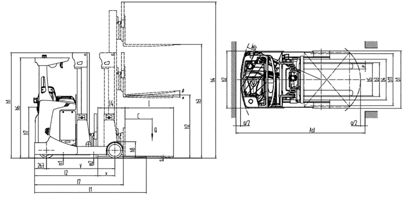Pirun ngritës retraktil Deluxe REV20D, 2000 kg, 4700–6200 mm – pamja 4